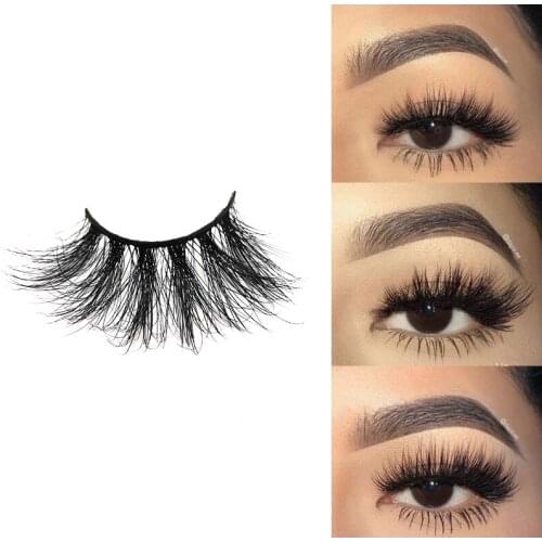 25mm Mink Eyelashes Dramatic Long Natural Lashes Handmade 25 mm 3D Mink Lashes Make Up Vendors Fake Eyelashes