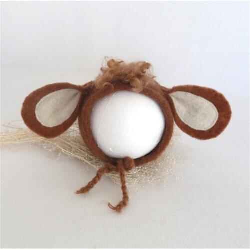 Baby Lamb Bonnet Newborn girl Sheep Bonnet Sitter photography props Christmas Baby Santa hat