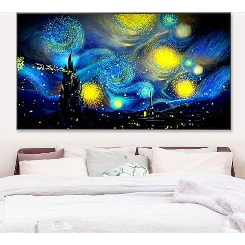 Painting rhinestones Special Shaped Diamond Painting DIY 5D Full Drill Round Cross painting home decor "Oil painting starry sky"