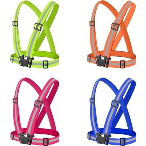 Reflective Straps Night Running Cycling Fluorescence Clothing Vest Adjustable Elastic Protection Safety Vest Elastic Band