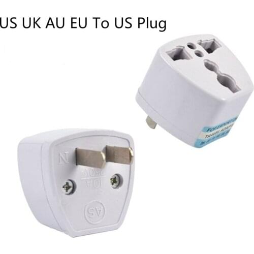 Universal US UK AU EU To US Plug USA Euro Europe Travel Wall AC Power Charger Outlet Adapter