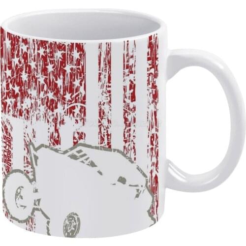 UTV SxS USA Grunge Flag White Mug Coffee Mugs Girl Gift Tea Milk Cup Mugs Enduro Side X Side Extreme Sports Dirt Racing Offr