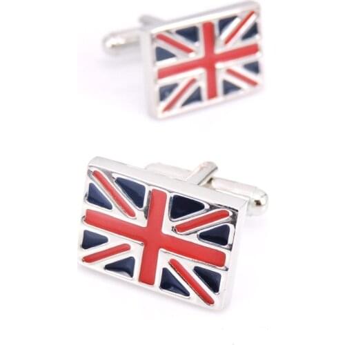 WN NEW MENS CUFFLINKS high quality brass enamel craft British flag Cufflinks