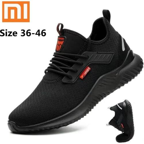 Xiaom Mijia Mens Work Boots Safety Shoes Steel Toe Cap Light Weight Breathable Hike Sneakers Construction Shoes for Men