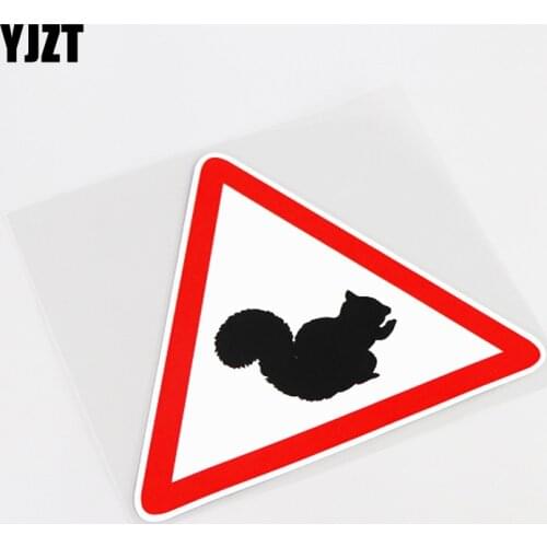 YJZT 14.5CM*12.5CM Funny Squirrel Warning Mark Car Sticker PVC Decal 13-0821