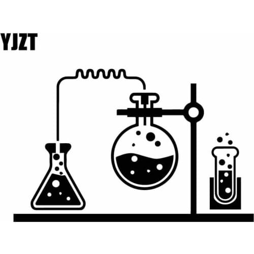 YJZT 18.1CM*11.5CM Chemical Lab Science Chemistry Vinly Decal Decor Car Sticker Black/Silver C27-0317