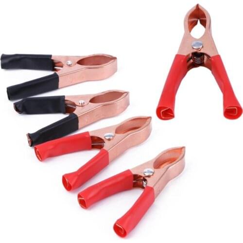 4Pcs 30A Crocodile Clamps Red Black 72/75mm Alligator Clip Handle Cable Lead Testing Battery Test Lead High Quality Clamp new