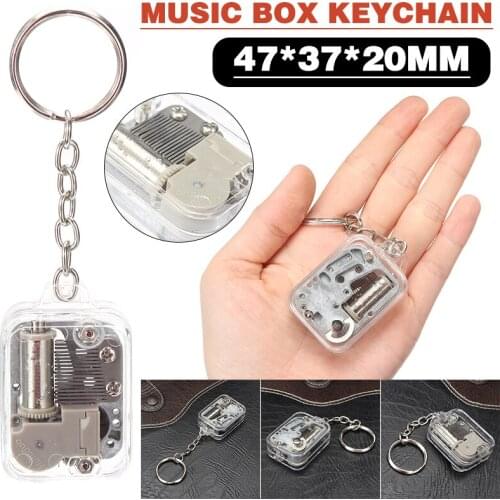 1PC Music Box Keychain Vintage Mini Music Box Keychain Zinc Alloy Plastic ABS Musical Chain Kids Christmas Musical Melody Gifts