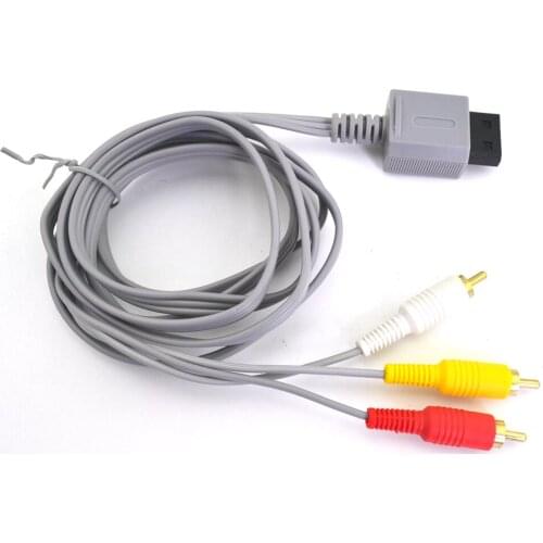100pcs 1.8m Audio Video AV Cable Game Console 3 RCA Video Cable Cord 480p For Wii Console