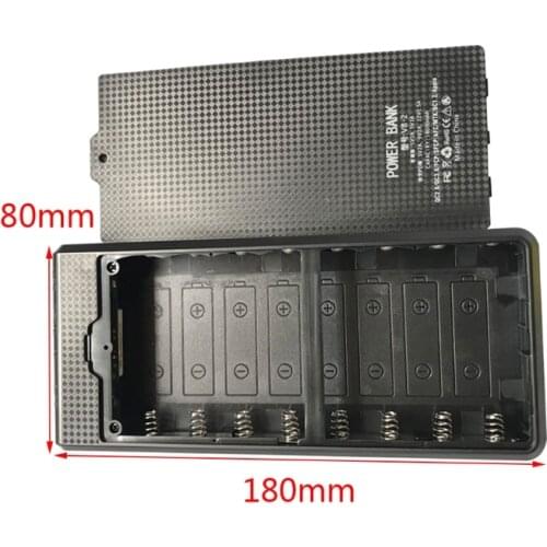 72XB Durable Detachable QC3.0 USB LCD 8x18650 Battery Case PowerBank Shell Charge Box