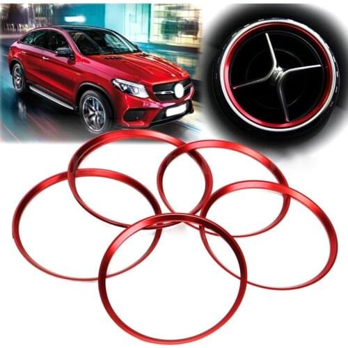 Car Air Vent Outlet Ring Cover Fit For Mercedes Benz GLA CLA180 200 220 260 Red / Blue 5pcs/set