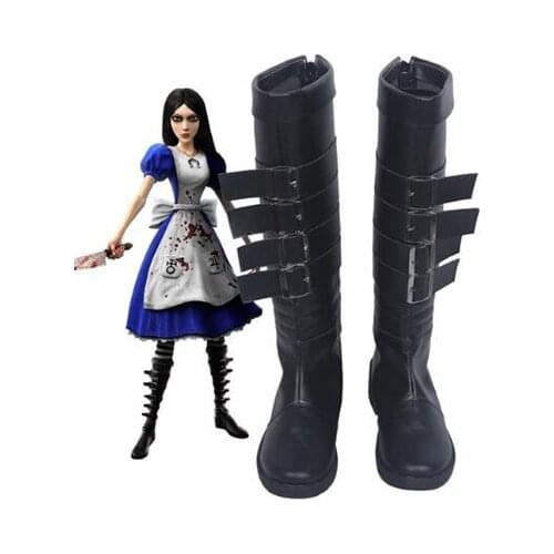 Alice Madness Returns Alice Cosplay Boots shoes Christmas Halloween Party Custom Made for Adult Women Shoes Accessories
