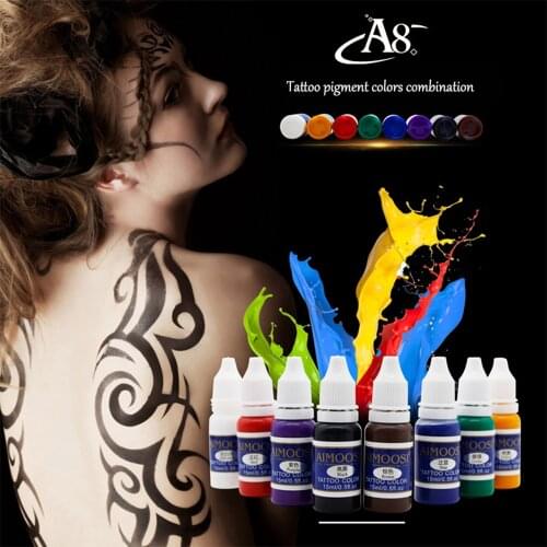 Aimoosi Tattoo Body ink 8 colors with 10 temporary Stencils Top Pigment for Body Art Kits Supply Unique personality part diy