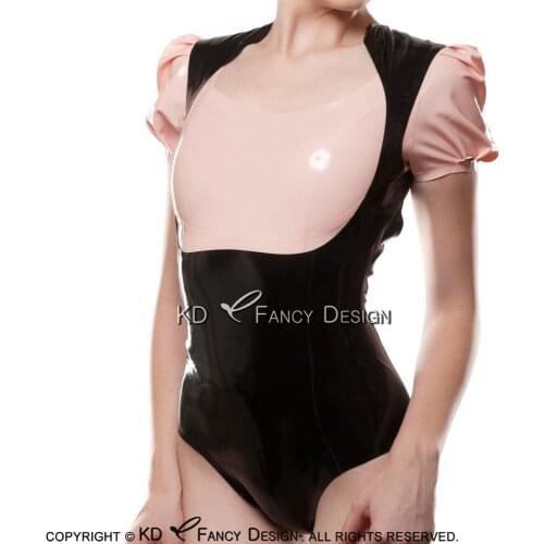 Black Sexy Latex Swimsuit Open Front And Back With Zipper And Buttons At Back Body Suit Catsuit Rubber Bodysuit Zentai LTY-0046