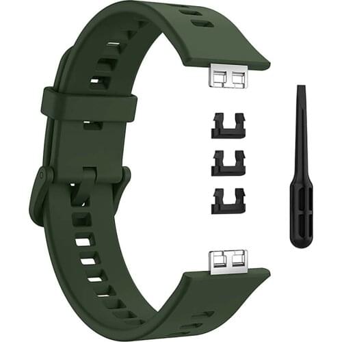 Color Clasp Silicone Watch Band Wristwatch Strap Bracelet Belt for Huawei Watch Fit TIA-B09