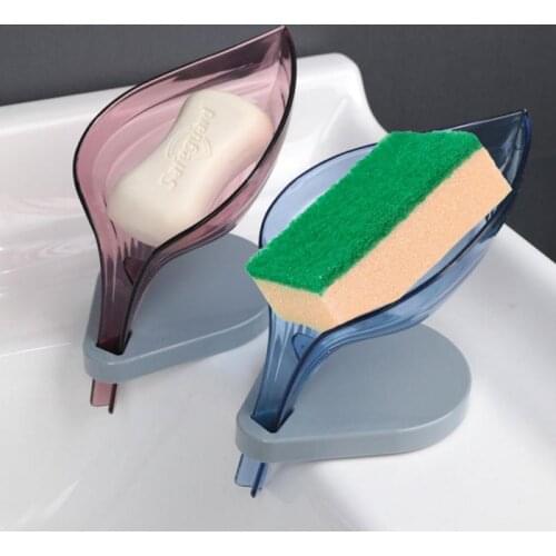 Hot SinkTray Holder Shape Dish Cleaning Drain Gadgets Bathroom Brush Suction Rack Soap Plate Box Supplies Leaf Cup Drying