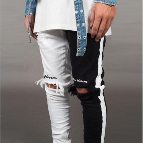 HAIMAITONG Ripped Jeans For Men