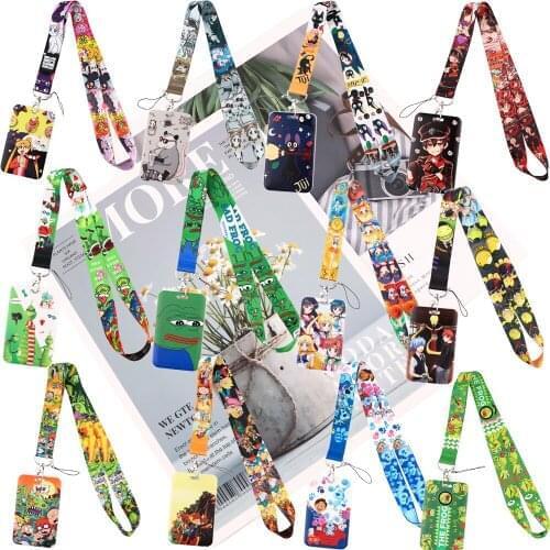 JY150 Cartoon Cute Card Holder ID Holder Student Hanging Neck Bus Card Holder Staff Card With Anime Lanyard