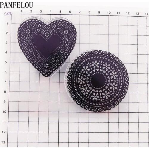 PANFELOU Lace heart-shaped Transparent Clear Silicone Stamp/Seal DIY scrapbooking/photo album Decorative clear stamp sheets