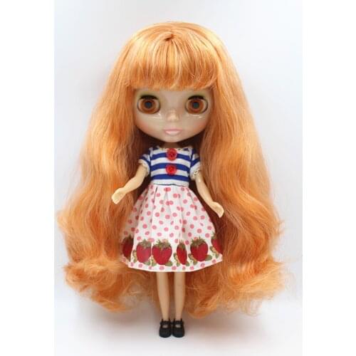 Blygirl Doll Orange white mixed color hair 30CM Doll 1/6 Blyth Doll body Fashion Can refit makeup Fashion doll White skin