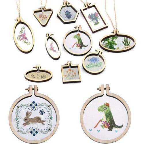 Mini/Large Wooden Cross Stitch Hoop Ring Embroidery Circle Sewing Kit Frame Craft Set Wooden Frame 2 Chip Screw 2 Screw #1029