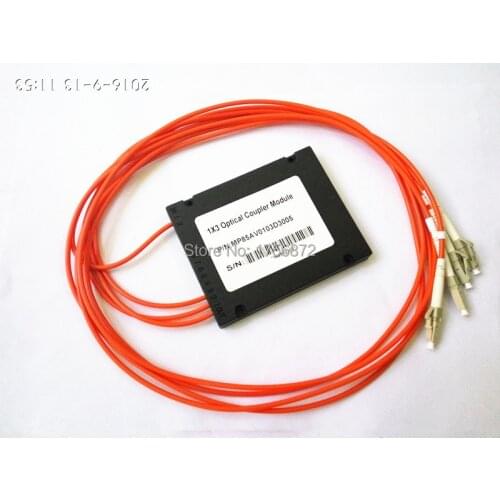 1X3 Multi-Mode Couplers1x3 FBT Splitter Module 50:50 Multimode Fiber Optic Coupler Box LC/PC Connector 1meters 50/125um