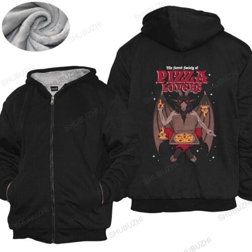 Mens hoodies Humor Baphomet hoodies Men Pure Satan Demon warm coat Occult Goat Skull Lucifer zipper Homme shubuzhi thick hoody