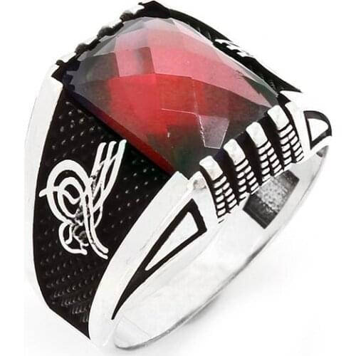 925 sterling Silver Zircon Stone Mens Ring