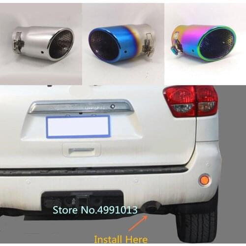 For Toyota sequoia 2008 2009 2010 2011-2014-2018 car cover muffler exterior pipe dedicate exhaust tip tail outlet ornament vent