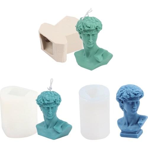 2021 new David Head Vase Silicone Molds Pot Gypsum Mold Pen Holder Flowerpot Silicone Mould Vase Mold Wax model making materials