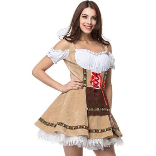 Couples Oktoberfest Costume Parade Tavern Bartender Waitress Outfit Cosplay Carnival Halloween Fancy Party Dress