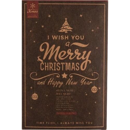 30pcs/box 2019 Merry Christmas Vintage Series Paper Greeting Cards PostCard New Year Party Invitation Adult Friends Kids Gift