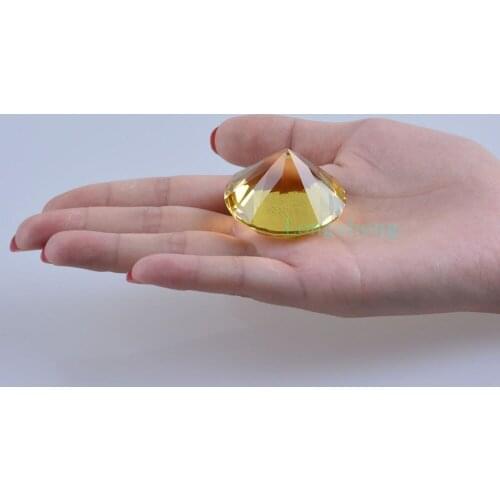 40mm yellow centerpieces crystal diamond paperweight
