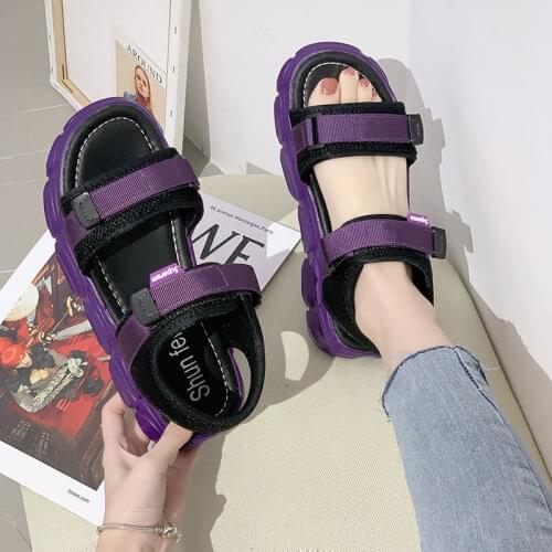 Women Fashion Sports Sandals Summer New Outdoor Roman Sandals Rubber Non-Slip Breathable Thick Bottom Beach Shoes
