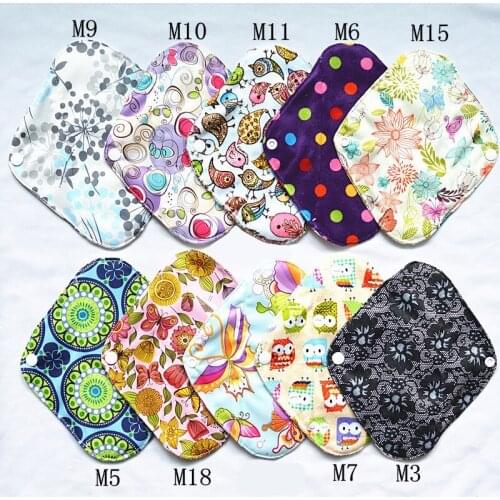 [Sigzagor] 6 Small S Panty Liners BAMBOO Menstrual Sanitary Mama Cloth Pads,Reusable Washable Leakproof 8"/20cm 15 Designs