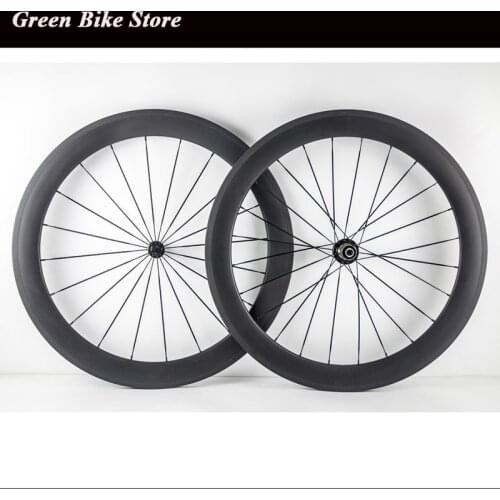 Ultra Light 700C Carbon Bicycle Wheelset 60mm Tubular Road Bike Wheels 23mm Width matte finish