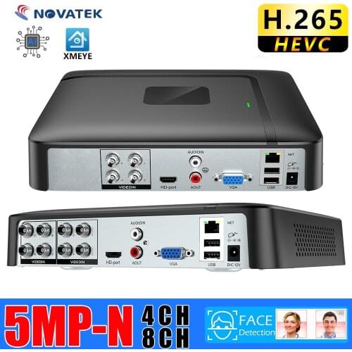 H.265 AHD 5MP CCTV Mini DVR TVI CVI AHD CVBS IP Camera Digital Video Recorder 4CH 8CH AHD DVR NVR CCTV System P2P Security