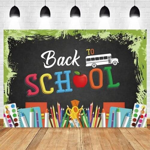 Welcome Back to School Backdrop Children Baby Student Photography Background Vinyl Polyester Photocall Photozone Photophone Prop