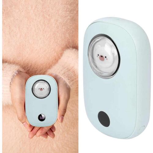 High Quality Five Seconds Instant Hot USB Charging Pocket Digital Display Hand Warmer Portable Power Bank Birthday Gift Green