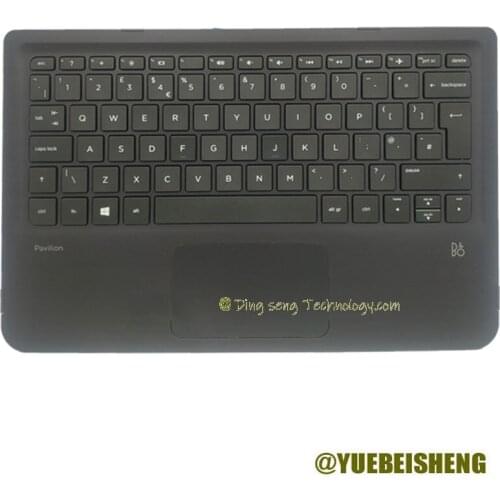 YUEBEISHENG New For HP Pavilion X360 11-K 11-K000 K100 K204TU K051TU K051 TPN-W117 palmrest upper cover UK keyboard Touchpad