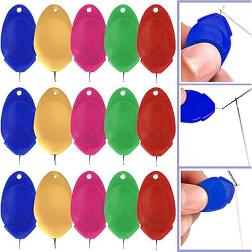 10pcs DIY Plastic Threader Needle Threader Hand Machine Sewing Stitch Insertion Sew Sliver Bow Wire Needle Threader Sewing Tool