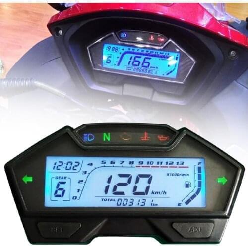 12V Motorcycle Meter velocimetro digital speedometer 13000RPM 1-4 Cylinder Fuel Level Display Moto tachometer motorcycle parts