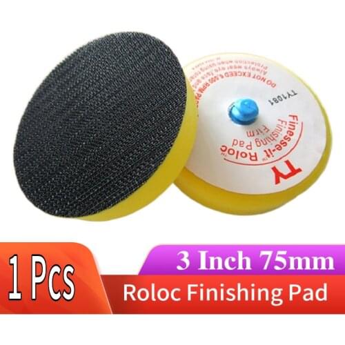 3 Inch Roloc Finishing Pad Backing Plate Supporting Drills PU Foam Sanding Pad 75mm Hook Loop Abrasive Tools For Polishing