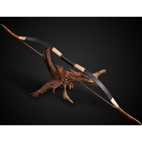 Hunting Longbow Recurve Bow Traditional Wooden Archery Bow for Outdoor Target Shooting 30-50lbs