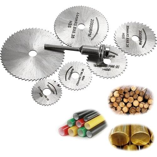 7Pcs Circular Saw Blade Rotary Tool Circular Saw Blades For Metal Rotary Cutter Power Tool Set Cutting Diamond Discs Mandrel