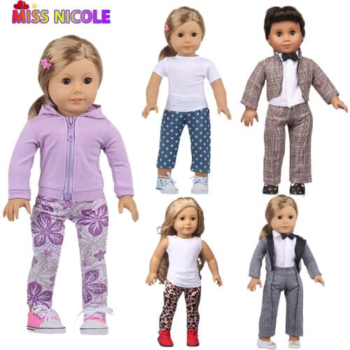 Promotio!2 Pcs/Set Personalized Suit Jacket Shoes Leopard Doll Accessories Clothes For 18'' Doll & 43 cm New Born Baby Toys