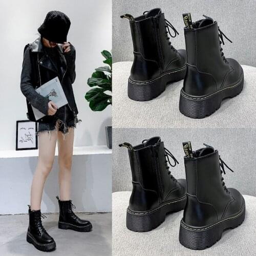 Brand Womens Shoes Boots-women Booties Ladies Flat Heel Round Toe Fashion 2021 Autumn Black Ankle