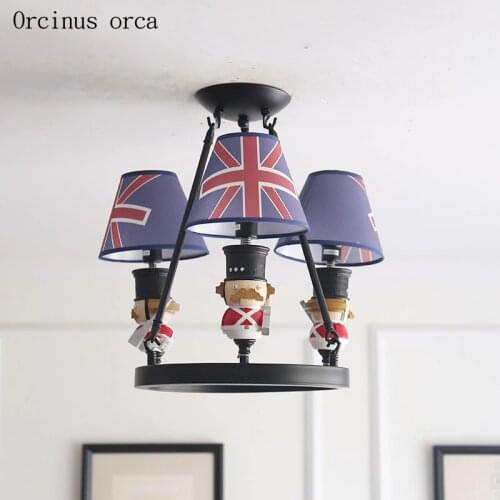 British creative soldier chandelier boy bedroom childrens room lamp American style cute doll pendant lamp free shipping