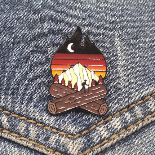 Enamel Pin Alloy Adventure Match Camping Brooch Backpack Jacket Hat Clothes Metal ​Badge Lapel Pin Unique Items Jewelry Gift
