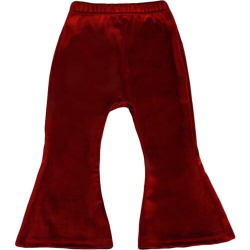 Girls Pants Girls Suit Newborn Toddler Baby Girl Bell Bottom Pleuche Pants Kids Long Flare Trousers